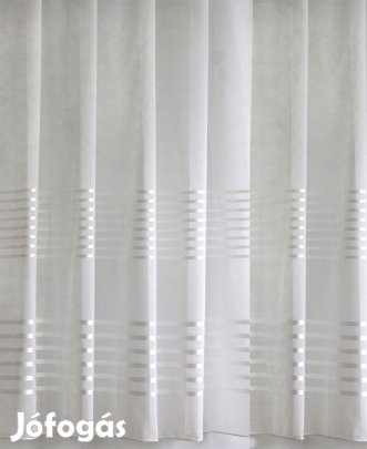 Új Fehér alapon, fehér csíkos kész függöny (140x245) párban