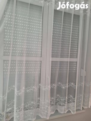 Új Fehér indamintás függöny (3,7m x 180 cm)