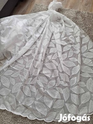 Új Fehér levélmintás függöny (8m x 180 cm)
