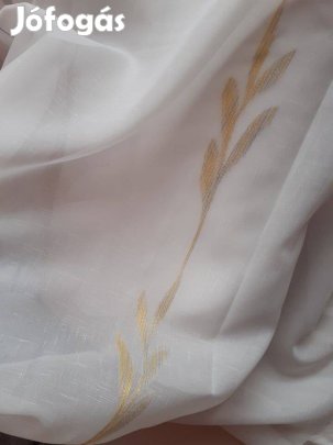 Új Fehér nyírt mintás függöny Ólomzsinórral (12m x 175 cm)