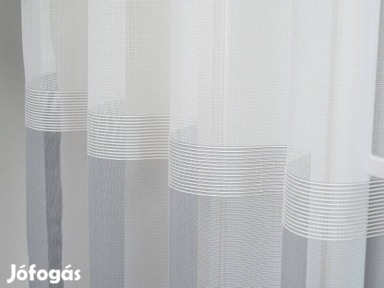 Új Fehér-szürke keresztbe csíkos függöny (4m x 305 cm)