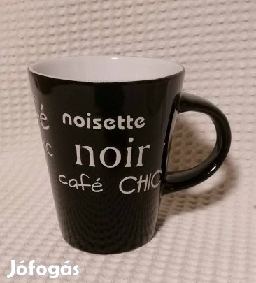 Új Fekete Színű "Veropa" Dely Francia Kávés Bögre / Csésze