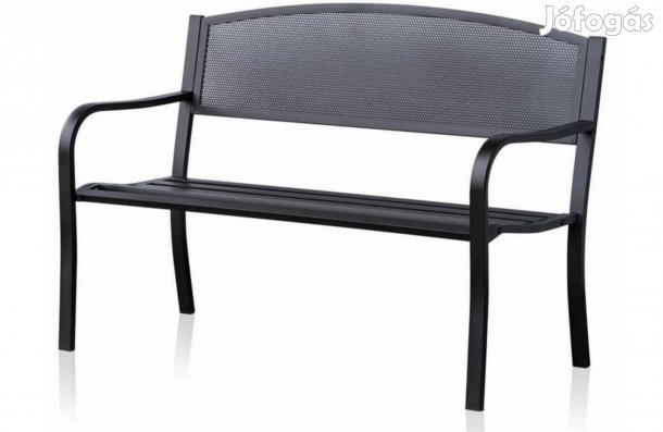 Új Fém kerti pad 2 személyes 127x60x85cm fémpad