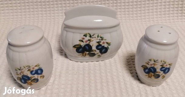 Új Fényes Kerámia Asztali Só Bors & Szalvétatartó Szett