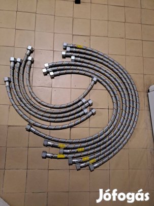 Új Flexibilis gáz tömlő cső BB 100 és 60 cm 1/2" 13db kúpos flexi