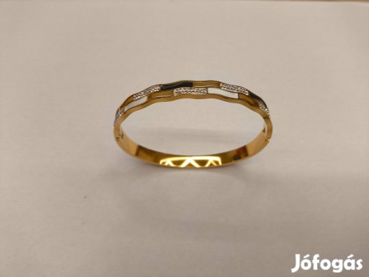 Új Frey Wille stílusú karkötő nyitható ovál Black & White minta 0.5cm