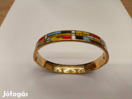Új Frey Wille stílusú karkötő nyitható ovál mozaik mintás 1 cm széles