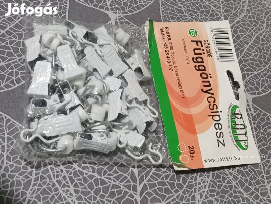 Új!Függöny csipesz görgőkkel 20 db