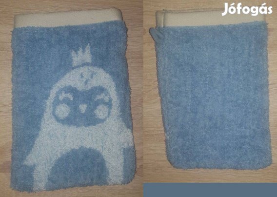 Új Gots biopamut édes pingvin mintás mosdó kesztyű Szuper Akció !!