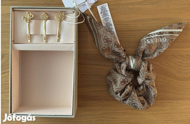 Új Guess Jeans Hajgumi + Hullámcsatok Ajándékdoboz Arany Barna