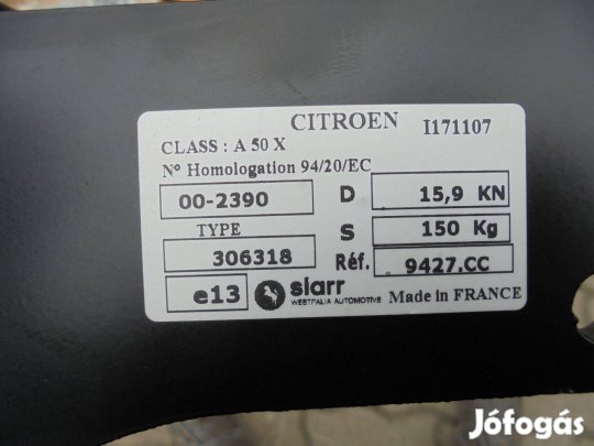 Új Gyári Jumper 3-as ( Ducato ,Boxer) teljes vinóhorog szett