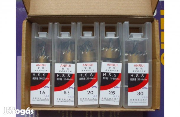 Új HSS körkivágó lyukfúró körkiszúró készlet fúrókészlet 5 db-os