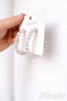 Új H&M fehér gyöngyös karika fülbevaló