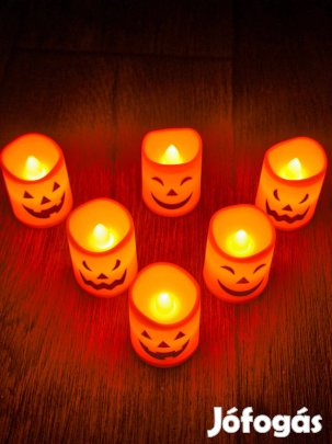 Új Halloween elemes mécses - 6 db