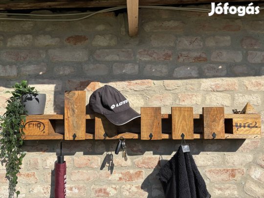 Új Handmade/Kézműves raklap fa fogas,polc.
