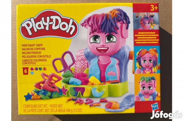 Új Hasbro Play-Doh Fordrász Szalon Fodrászszalon 6 Tégely Gyurmával