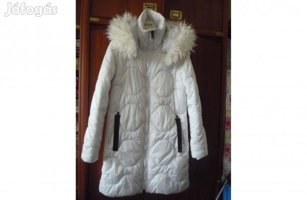 Új Heavy Tools" fehér színű bélelt kapucnis télikabát S méret