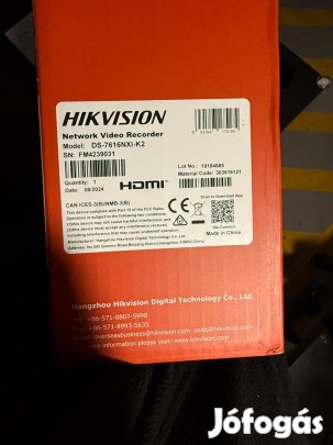 Új Hikvision DS-7616Nxi-K2 Acusense Nvr 16 csatornás IP kamera rögzítő