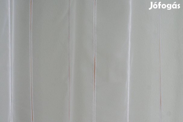 Új Hófehér barna csíkos függöny Ólomzsinórral (8m x 290cm)