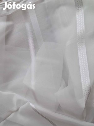 Új Hófehér csíkos függöny (12 m x 180 cm)