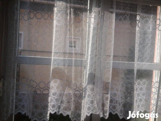 Új Hófehér körmintás függöny (3 m x 145 cm) párban