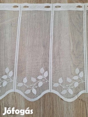 Új Hófehér levél mintás vitrázs függöny (4m x 60 cm)