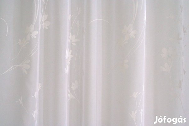 Új Hófehér virág mintás függöny (8 x 295 cm)
