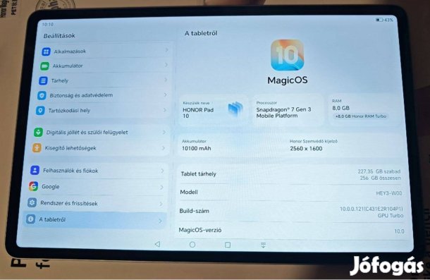 Új Honor Pad 10 ( 12.1" ) Tablet 8/256Gb