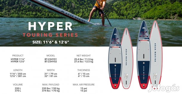 Új Hyper 12'6" (Navy) - Touring iSUP felfújható szörfdeszka