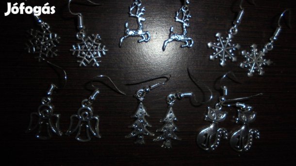 Új Karácsonyi fülbevaló rénszarvas angyal hópihe fenyőfa karácsonyfa