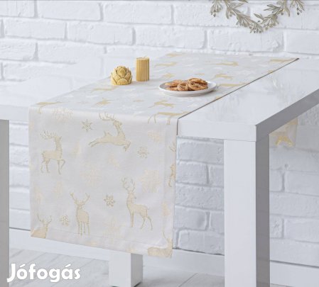 Új Karácsonyi mintás lurexes dekor anyag(140 x 11m)