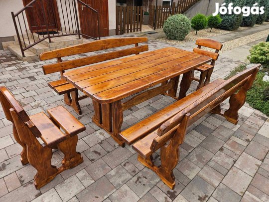 Új Kerti Bútor Fenyő Garnitúra