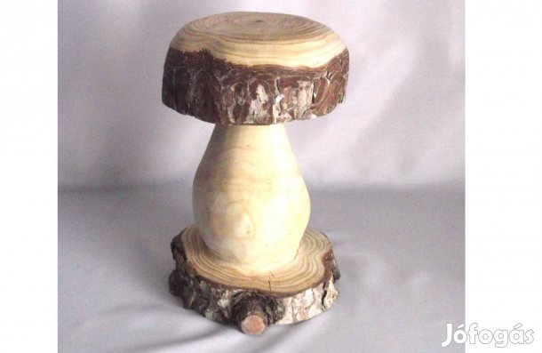 Új Kerti Kézműves Fa Gomba mini szék faragott design