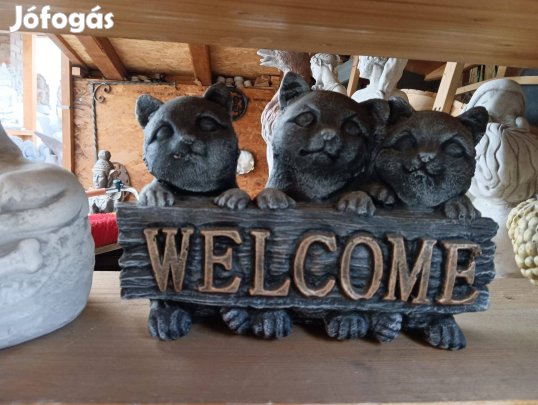 Új Kő Cica Tacskó Kutya Macska hal kerti szobor Fagyálló műkő