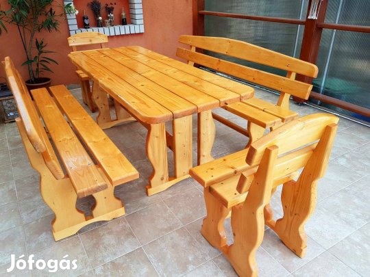 Új Kültéri Bútorszett Fenyő Kerti Garnitúra