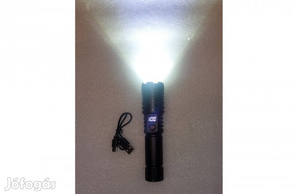 Új LED zseblámpa elemlámpa lámpa LCD kijelzővel