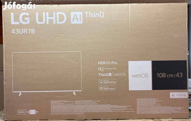 Új LG 43UR78003LK 43" 108 cm UHD 4K smart led tv