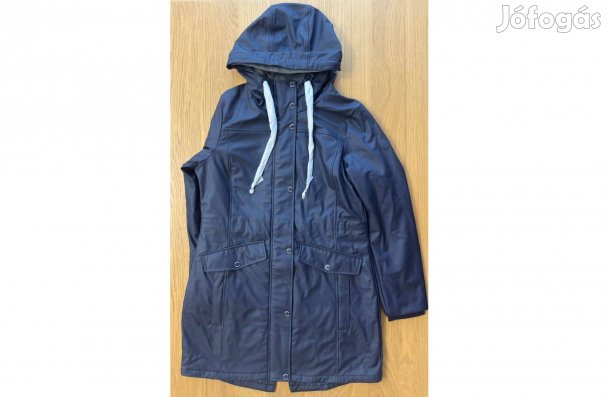 Új L Tom Tailor Női Téli Bélelt Esőkabát Sötétkék Kapucnis Vízálló