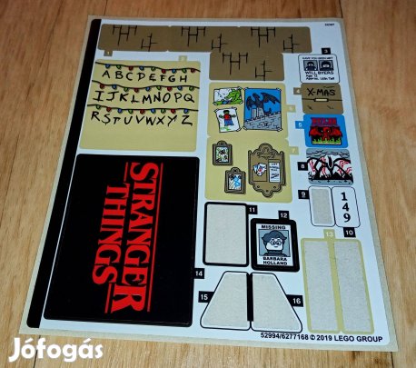 Új Lego Stranger Things 75810 The Upside Down matricaív