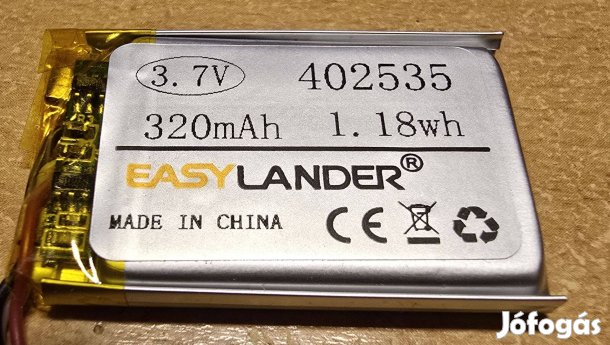 Új Li-po akkumulátor 3,7V/320mAh 402535
