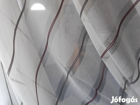 Új Lila-szürke csíkos függöny (5,7x290 cm)