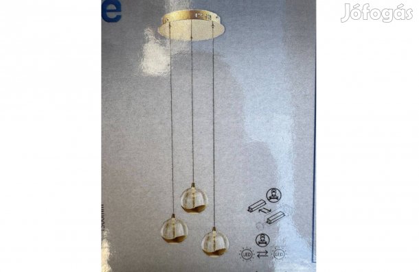 Új Lucande Hayley 3 Függőlámpa Clear Gold Mennyezeti Függeszték Lámpa