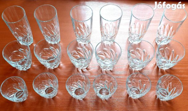 Új Luminarc Francia Pohárkészlet (18 db) 30 éves, vitrinállapotú rit