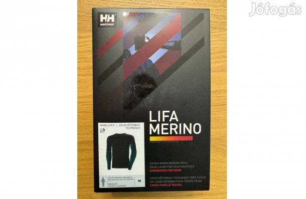 Új M Helly Hansen Lifa Merino Aláöltözet Felső Hosszú Ujjú Fekete Zöld