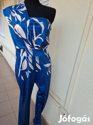 Új M-es kék mintás,elegáns női nadrág