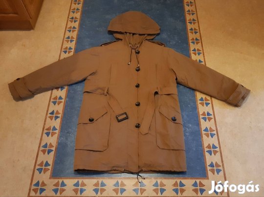 Új Mango középbarna - kivehető bélésű - öves télikabát 44 46 (mell:61)