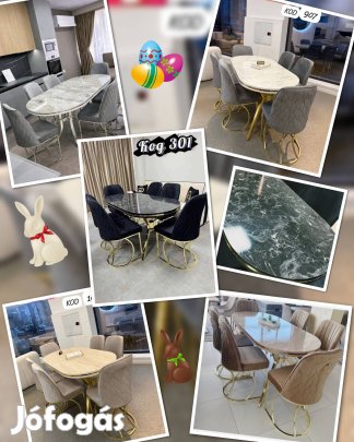 Új Márvány mintás etkezők 6db székkel,több színben