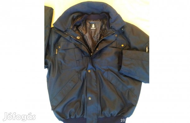 Új Mascot meleg, téli, béléselt (kivehető)sötétkék munkakabát (XL)