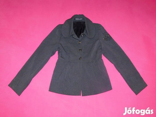 Új Mayo Chix szürke, halványan csíkozott zakó, kiskabát, S-es