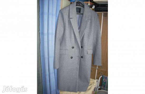 Új Meleg galambszürke szövet téli kabát 42